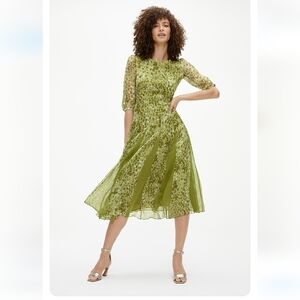 NWT The Fold London Elegant Green Midi Dress UK 10 = US 6
